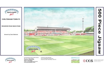 Whaddon Road Stadium Main Stand Fine Art Jigsaw Puzzle - Cheltenham Town FC